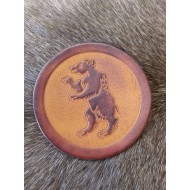Leather Coaster Bear Pair